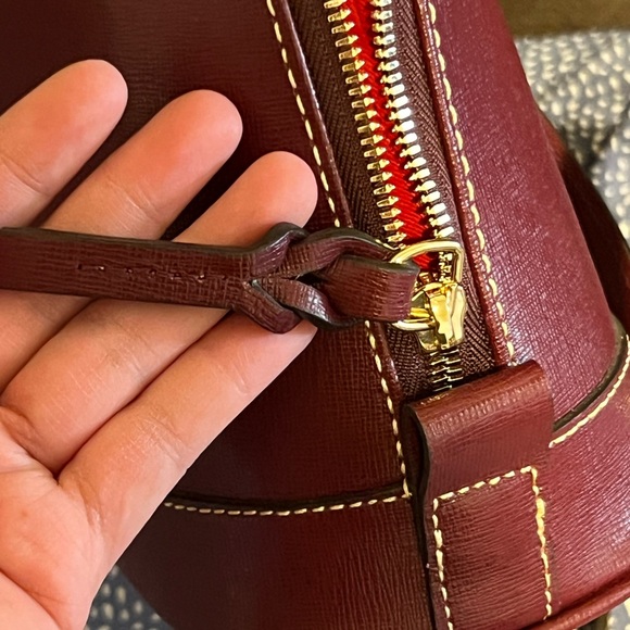 Dooney and Burke Saffiano leather backpack in Maroon - Picture 14 of 16